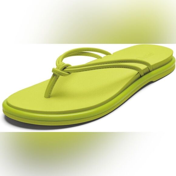 NWOT-OLUKAI- Aka Sandals in citron lime green- women Size 7 - Picture 2 of 10